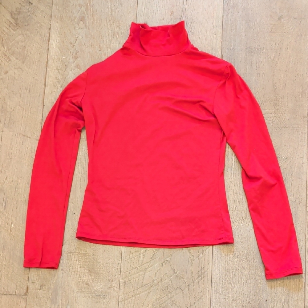 Yummy Soft Red Long-Sleeve Turtleneck Top